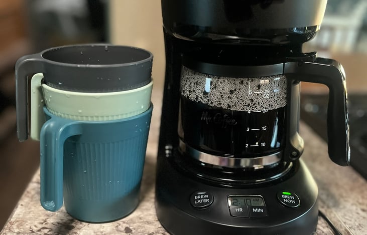 Mini coffee maker to kick start your day! Also included are mini waffle maker, toaster, and air fryer!
