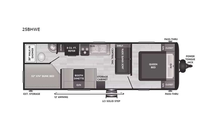 Representative floor plan provided by a trusted RVshare partner.