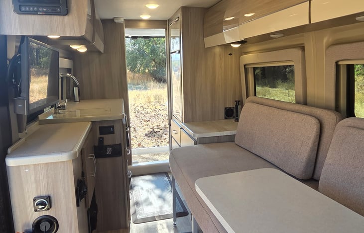 Love the full kitchen and extra storage cabinet.