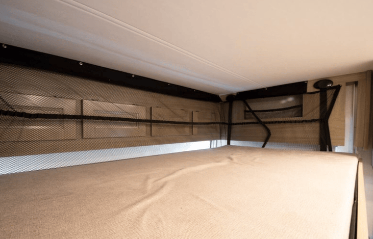 Memory foam mattress and netting for protecting your valuables while sleeping.