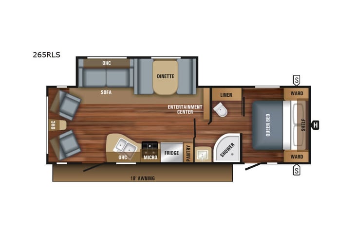 Representative floor plan provided by a trusted RVshare partner.