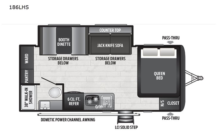Representative floor plan provided by a trusted RVshare partner.