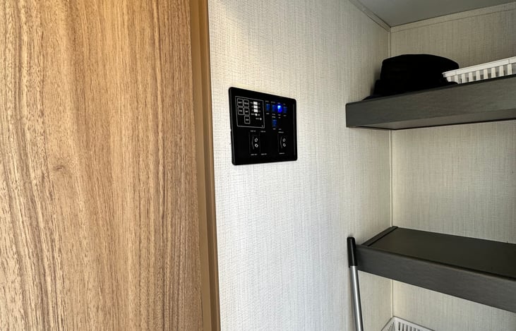 Trailer controls located inside the pantry