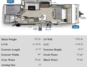 Forest River RV Cherokee Grey Wolf Black Label 26DBHBL