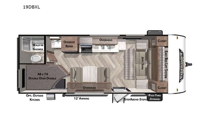 Representative floor plan provided by a trusted RVshare partner.