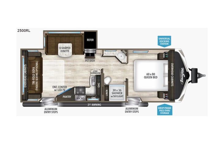 Representative floor plan provided by a trusted RVshare partner.