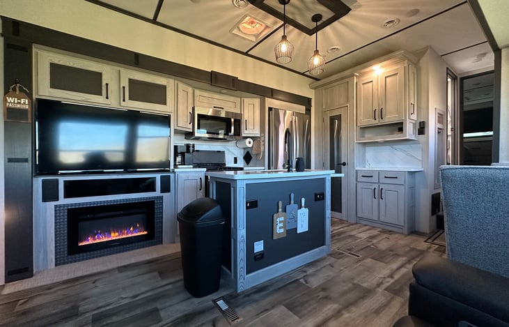 Living / Kitchen view from sofa