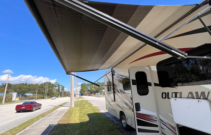 There is huge awning for shade!