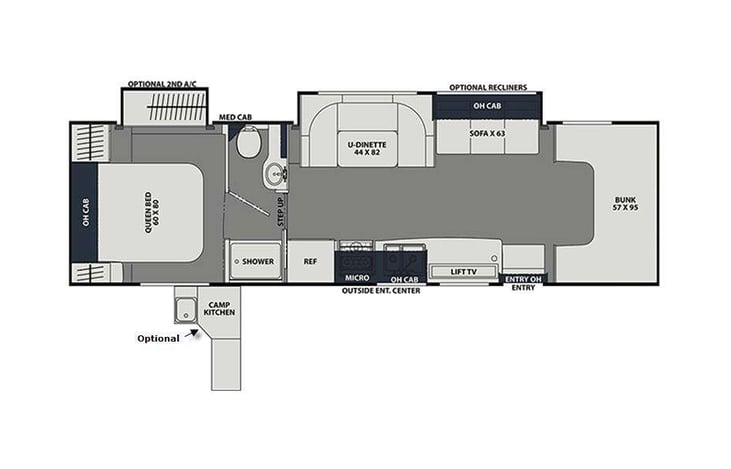 Representative floor plan provided by a trusted RVshare partner.