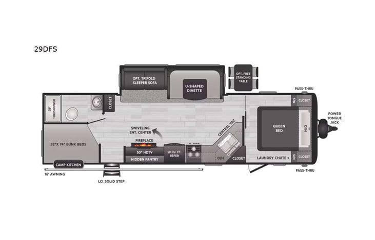 Representative floor plan provided by a trusted RVshare partner.