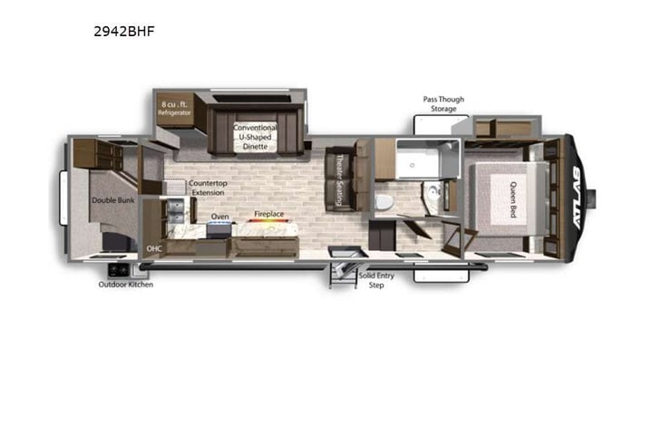 Representative floor plan provided by a trusted RVshare partner.