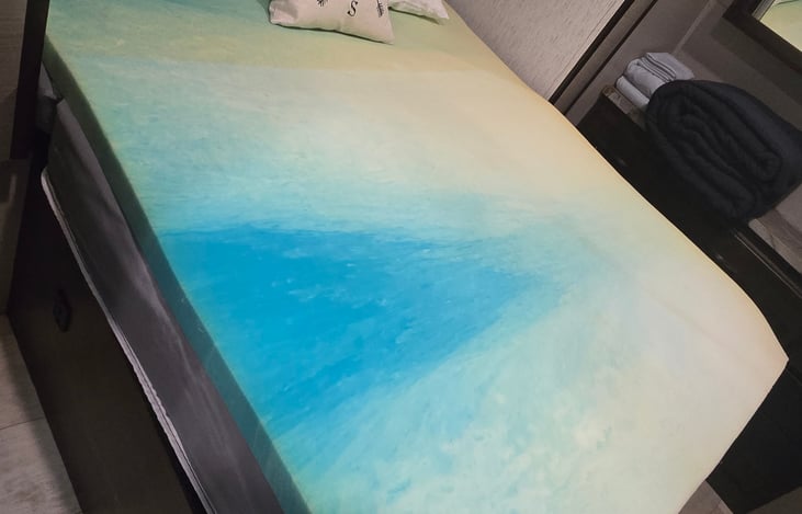 Master Bed (Queen size) 3 inch memory foam for added comfort.