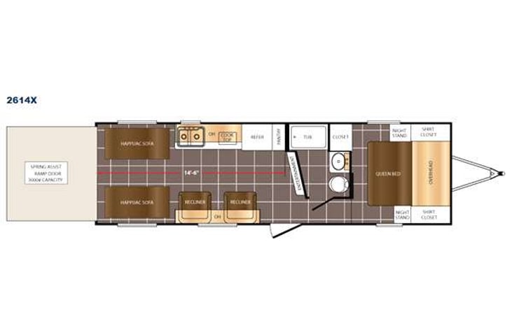 Representative floor plan provided by a trusted RVshare partner.