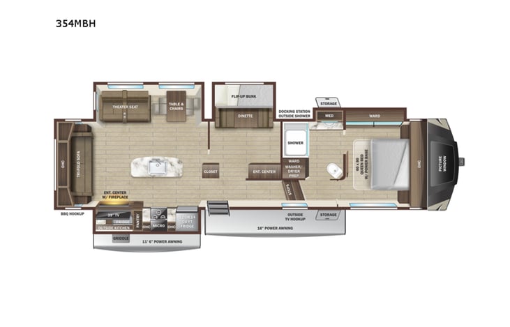 Representative floor plan provided by a trusted RVshare partner.