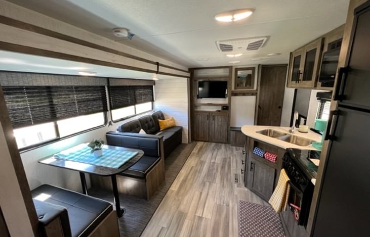 Building in TV, camper comes with a few games too!