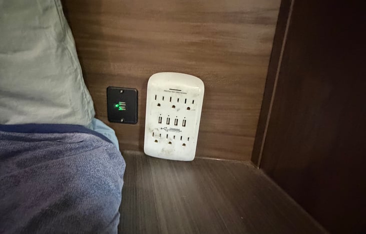 USB outlets with additional outlets while sleeping to charge all your devices.