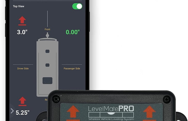 RV Level Pro - Bluetooth Phone App Leveling Assist with all leveling accessories.