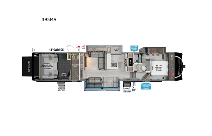 Representative floor plan provided by a trusted RVshare partner.