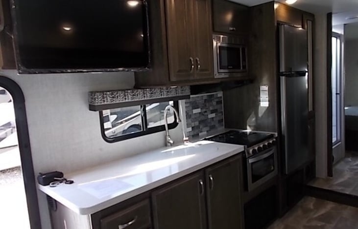 Long kitchen counter