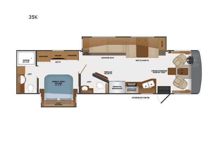 Representative floor plan provided by a trusted RVshare partner.