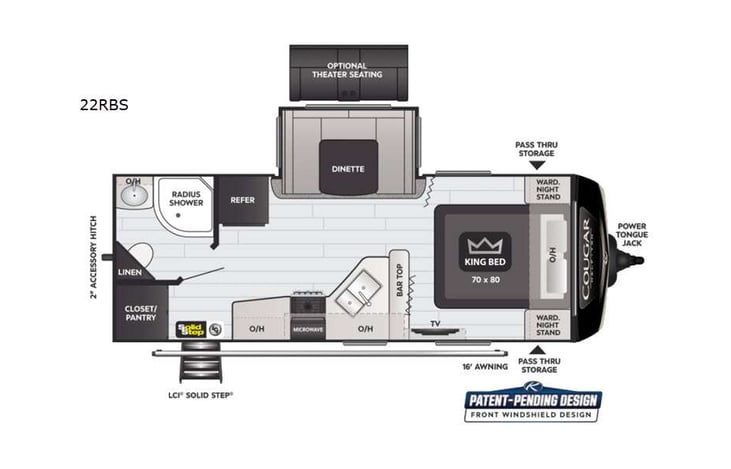 Representative floor plan provided by a trusted RVshare partner.