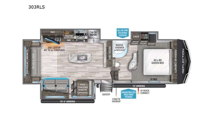 Representative floor plan provided by a trusted RVshare partner.