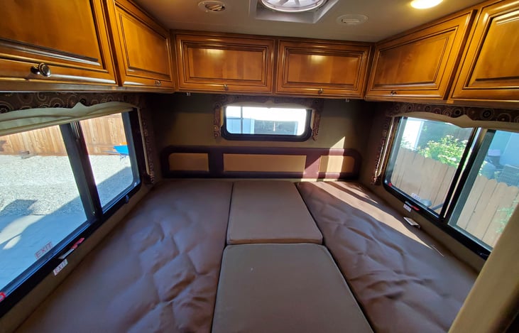 Bed as a King before gel topper and linens.