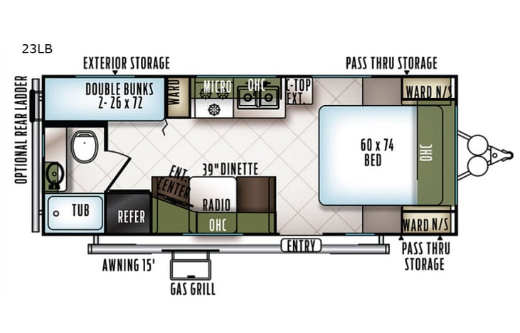 Representative floor plan provided by a trusted RVshare partner.