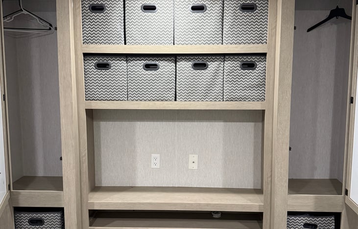 Lots of storage in the back bedroom with closets to hang clothes!