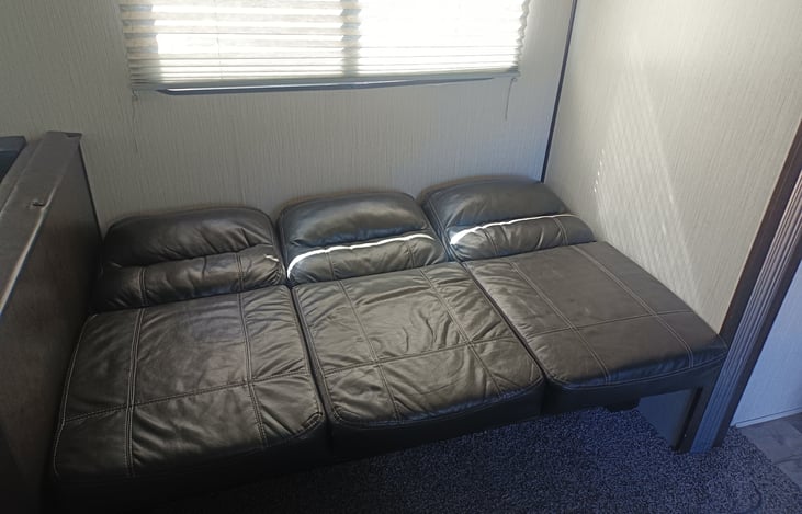 Sofabed converted to bed