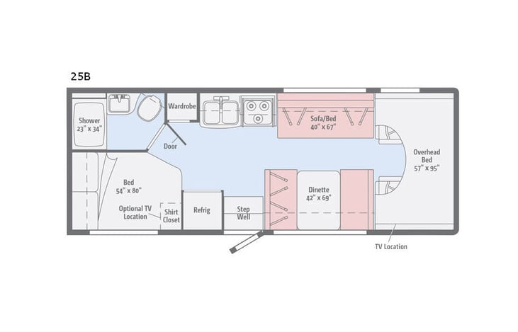Representative floor plan provided by a trusted RVshare partner.