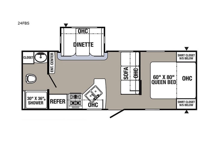 Representative floor plan provided by a trusted RVshare partner.