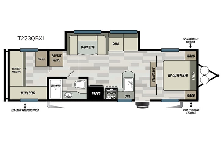 Representative floor plan provided by a trusted RVshare partner.