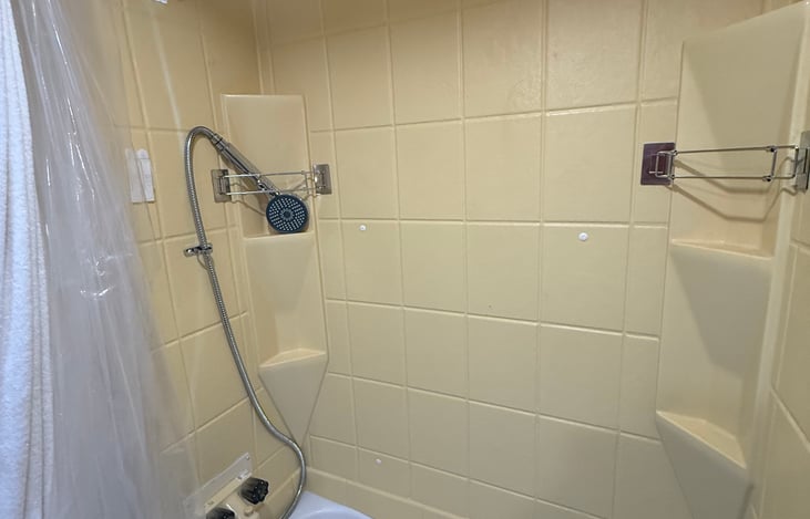 Updated shower head, brand new.