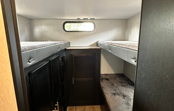 Private Triple twin  bunk room with a 24” TV