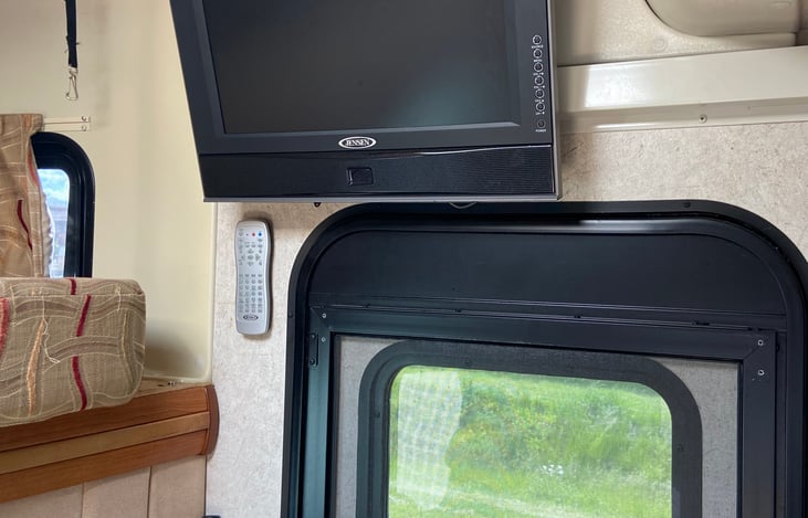 Leonard's flat screen TV for your DVD watching pleasure. Stocked with lots of DVDs!