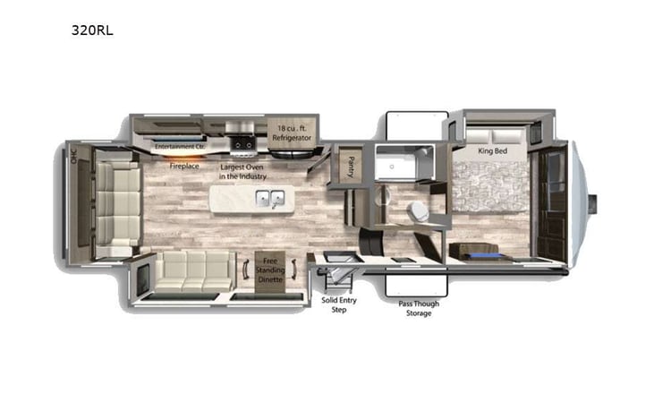 Representative floor plan provided by a trusted RVshare partner.