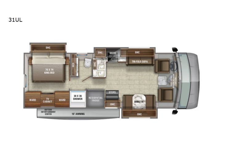 Representative floor plan provided by a trusted RVshare partner.