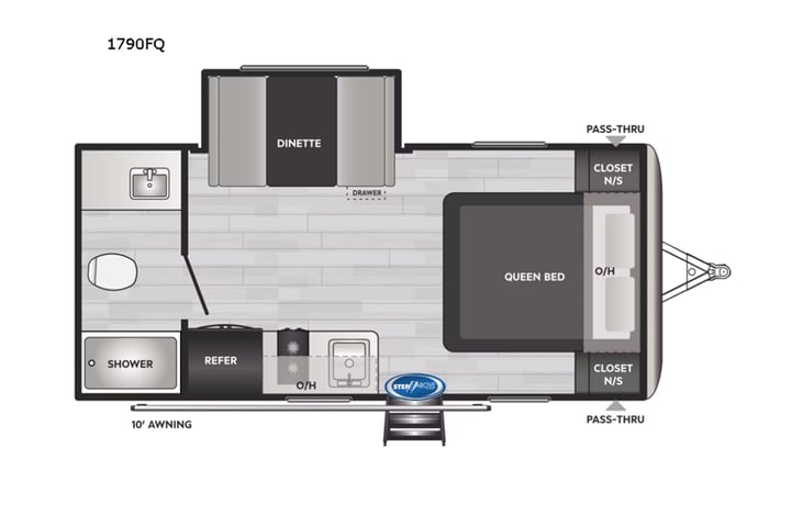 Representative floor plan provided by a trusted RVshare partner.