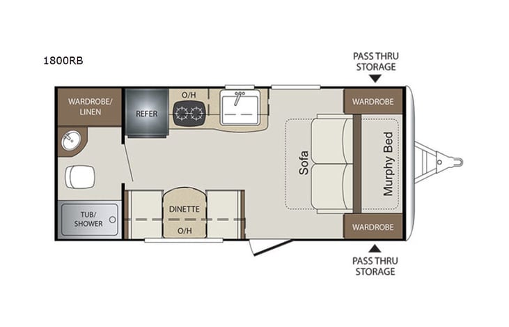 Representative floor plan provided by a trusted RVshare partner.