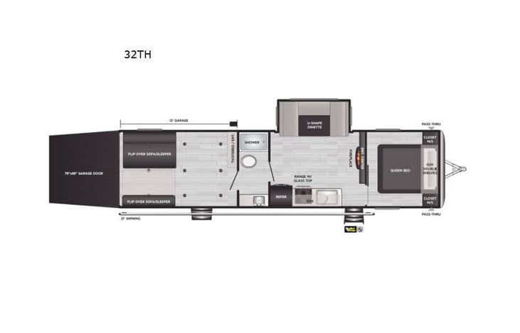 Representative floor plan provided by a trusted RVshare partner.