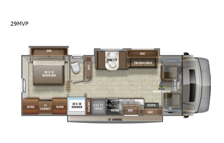 Representative floor plan provided by a trusted RVshare partner.
