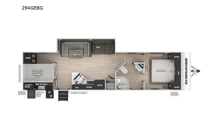 Representative floor plan provided by a trusted RVshare partner.
