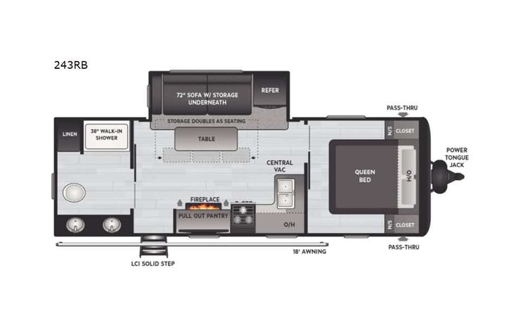 Representative floor plan provided by a trusted RVshare partner.