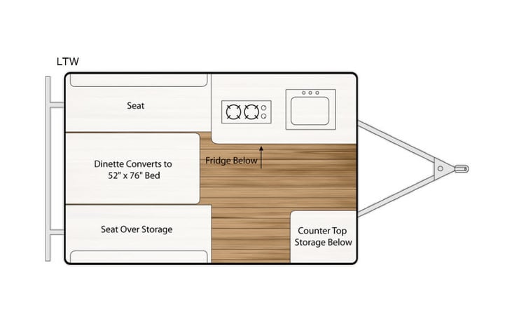 Representative floor plan provided by a trusted RVshare partner.