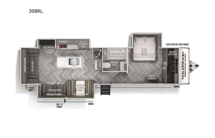 Representative floor plan provided by a trusted RVshare partner.