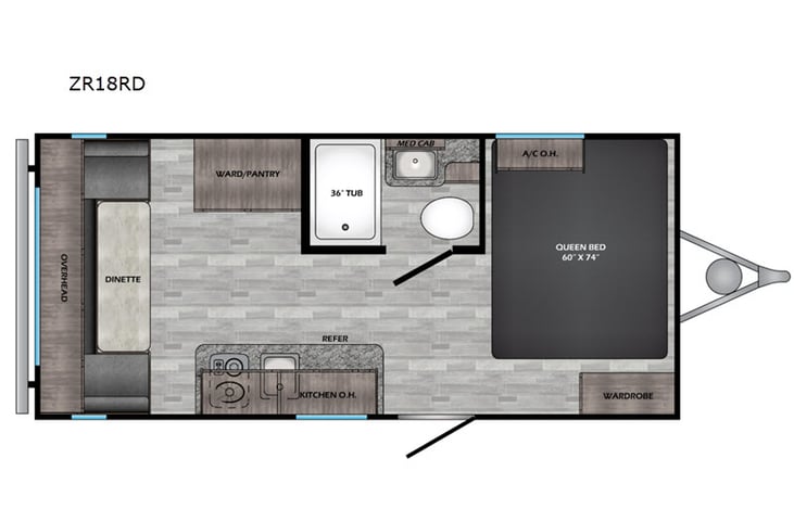 Representative floor plan provided by a trusted RVshare partner.