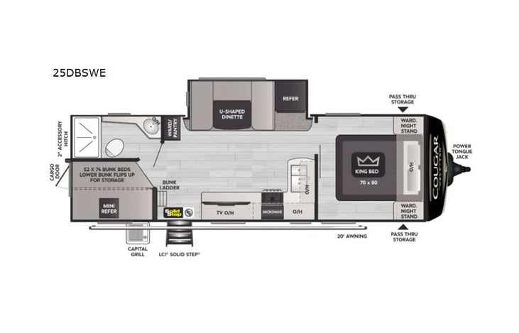 Representative floor plan provided by a trusted RVshare partner.
