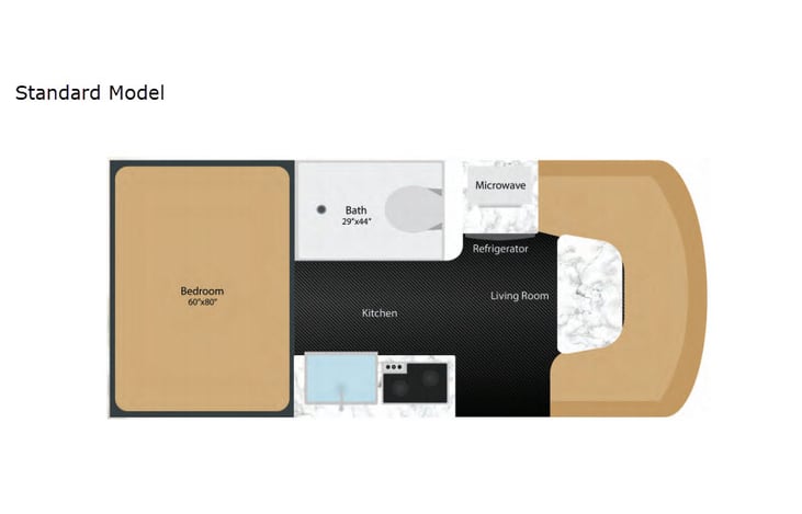 Representative floor plan provided by a trusted RVshare partner.