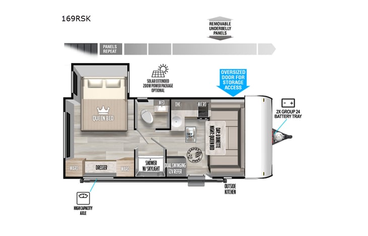 Representative floor plan provided by a trusted RVshare partner.